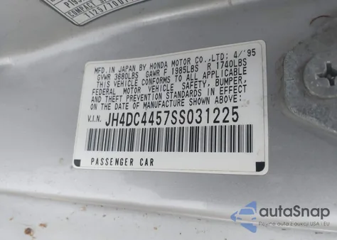 1995 Acura Integra Ls из США, поврежденный, VIN JH4DC4457SS031225